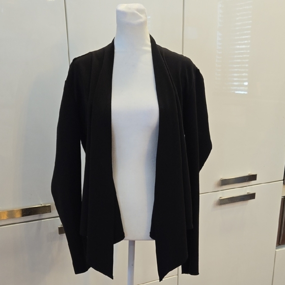 Peace Of Cloth Asymmetrical Black Open Front Cardigan Blazer - Picture 1 of 6